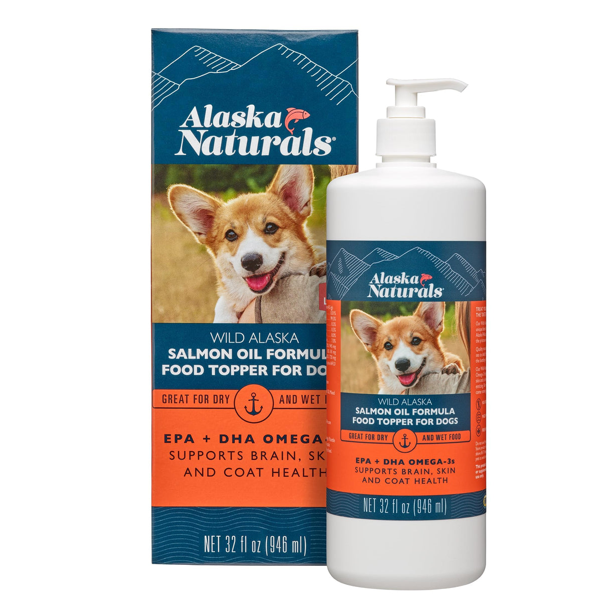 Wild Alaska Salmon Oil Dog Food Topper 32 oz Pump Bottle A481706