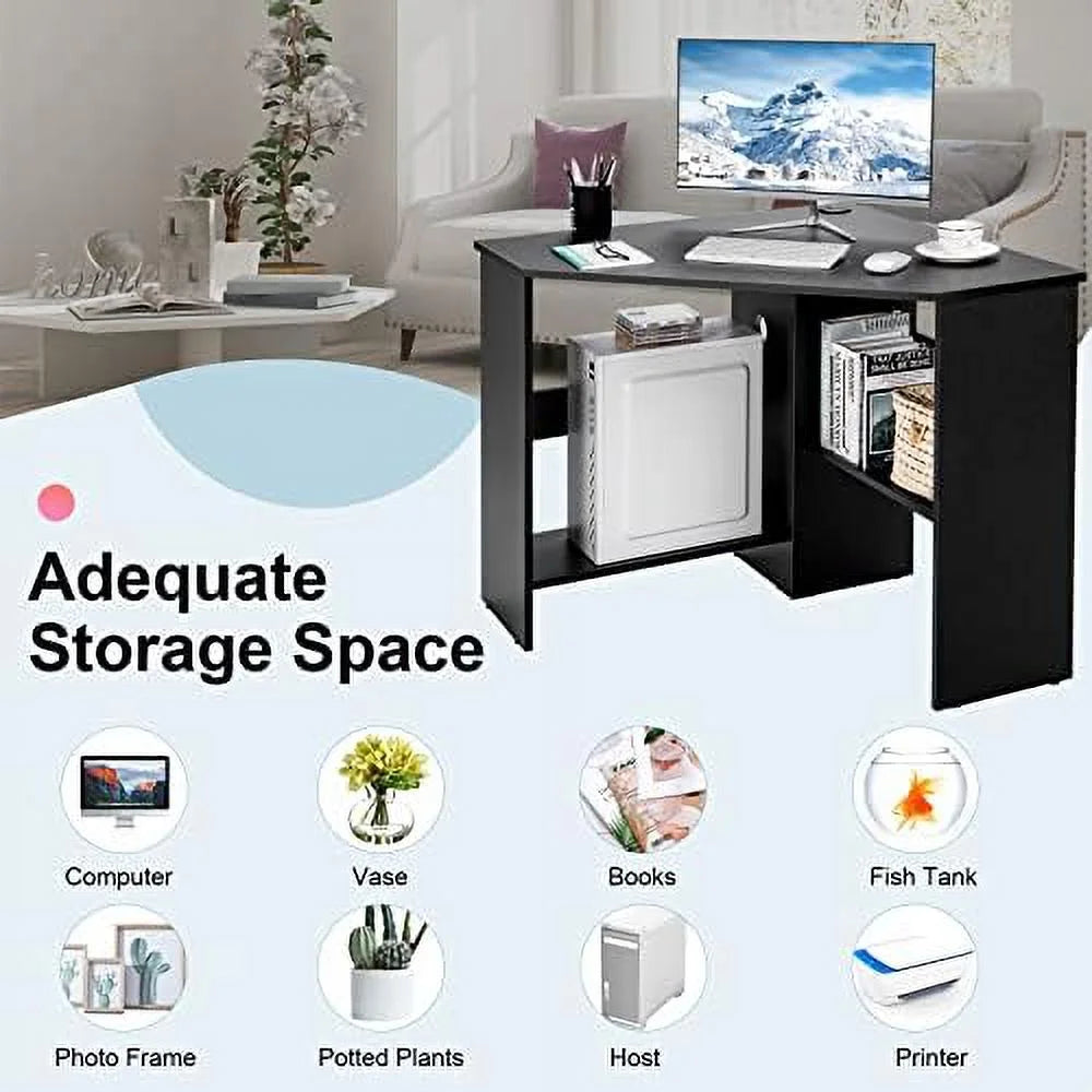 Corner Desk with Shelves I905