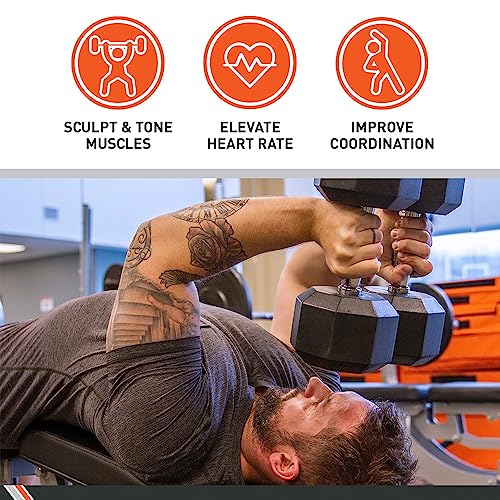 Pair Rubber Encased Hex Dumbbell H9472