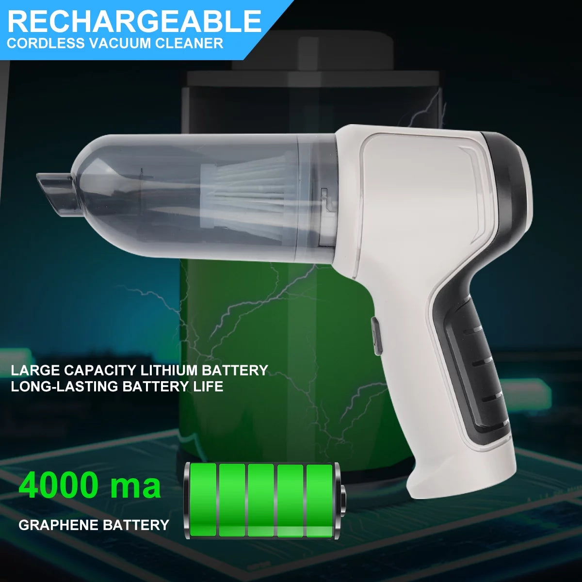 4 In 1 Handheld Wireless Car Vacuum Cleaner 9000Pa Strong Suction Mini Cleaner W279881