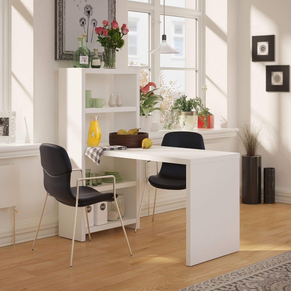 Pure White Bookcase Desk Y260064