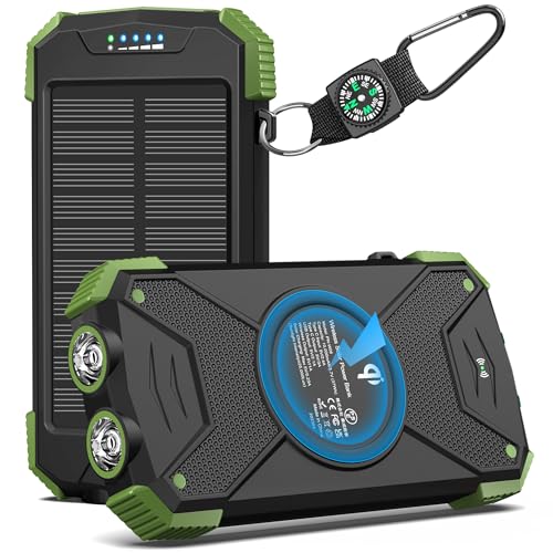 10,000mAh Solar Power Bank with Wireless Charging S221