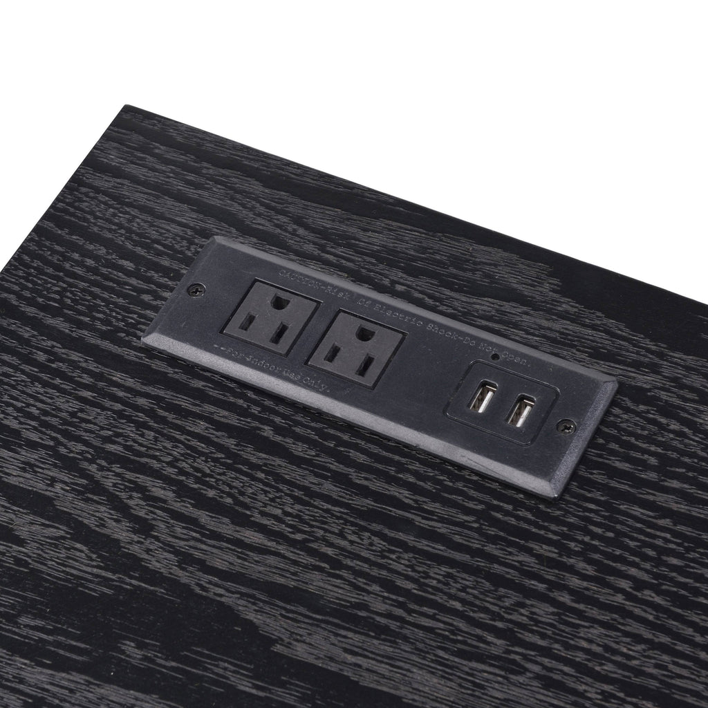 Black 48-Inch Desk with USB Ports X6919