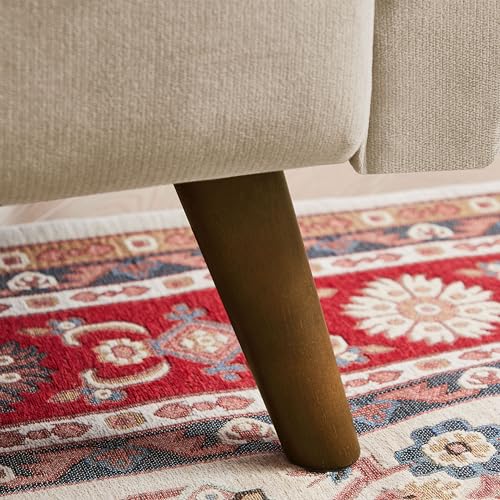 Green Small Loveseat Sofa with Wood Legs Y1389