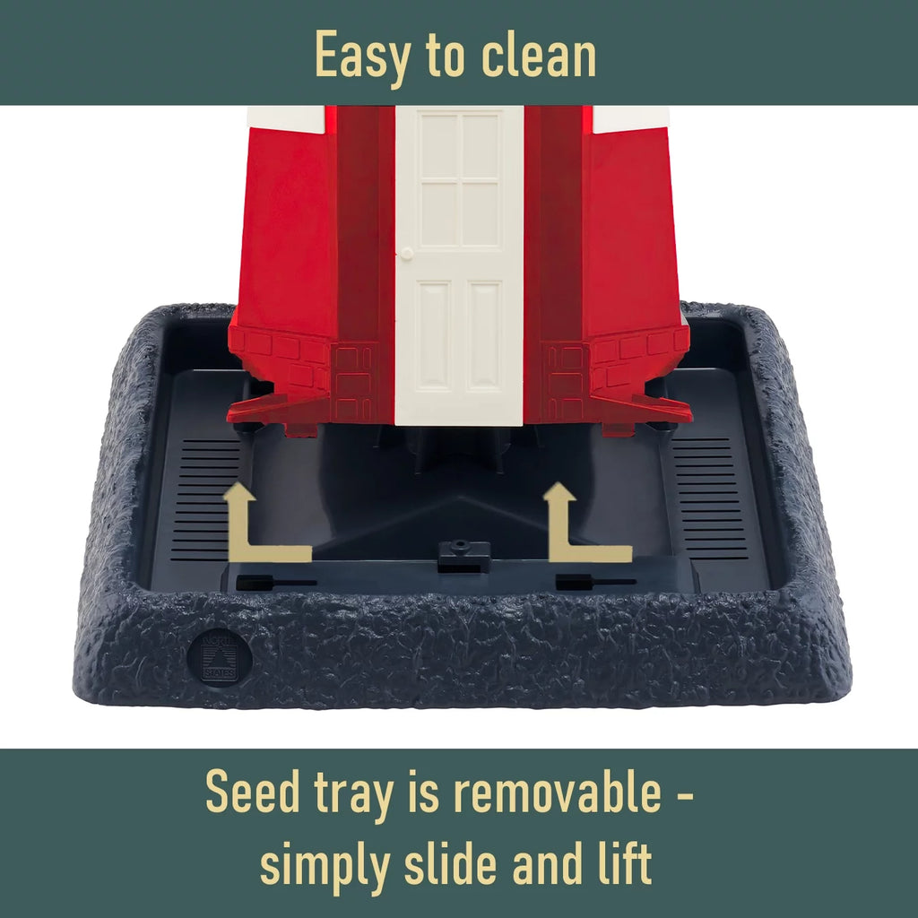 Red & White Lighthouse Hopper Bird Feeder, 8 lb. Capacity G151324