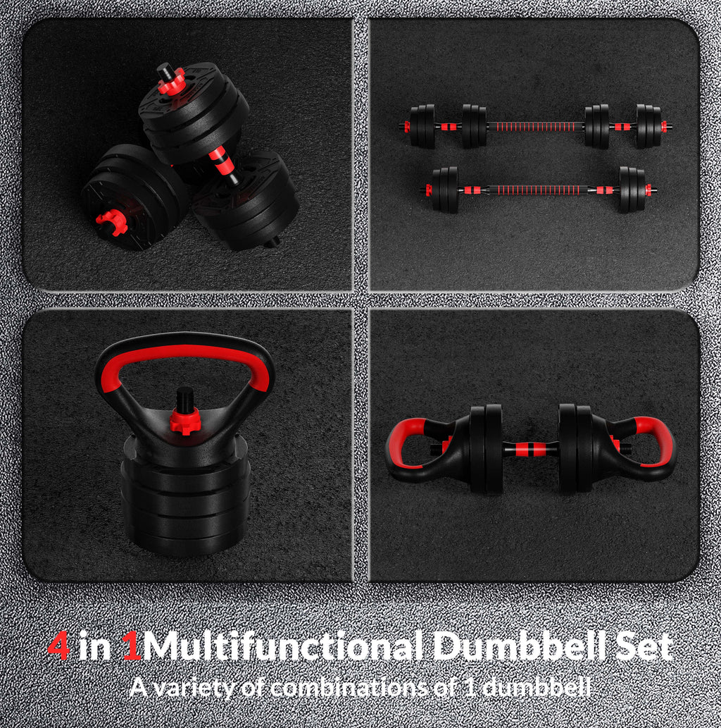 4-in-1 Adjustable Dumbbell, Barbell, and Kettlebell Set A958678