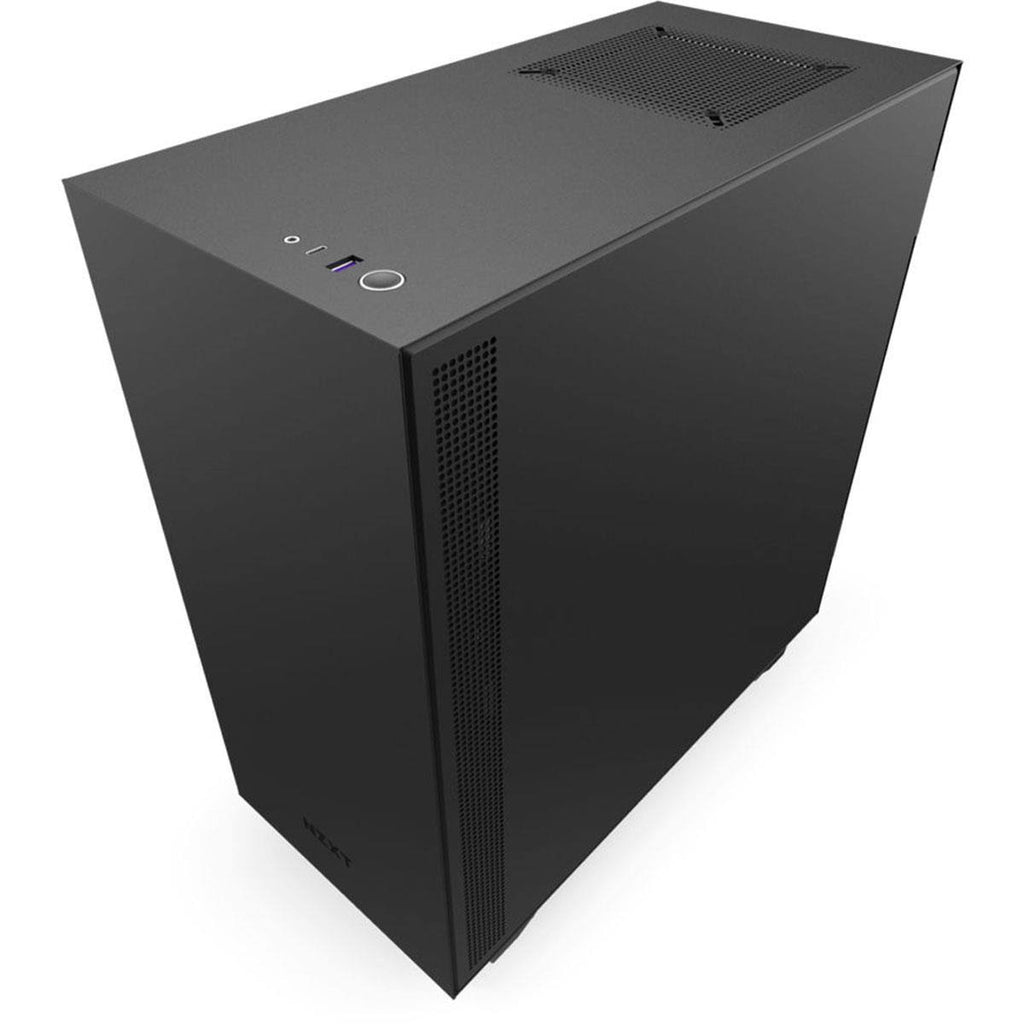 Matte Black/Red Compact Mid-Tower Case with Tempered Glass A51320