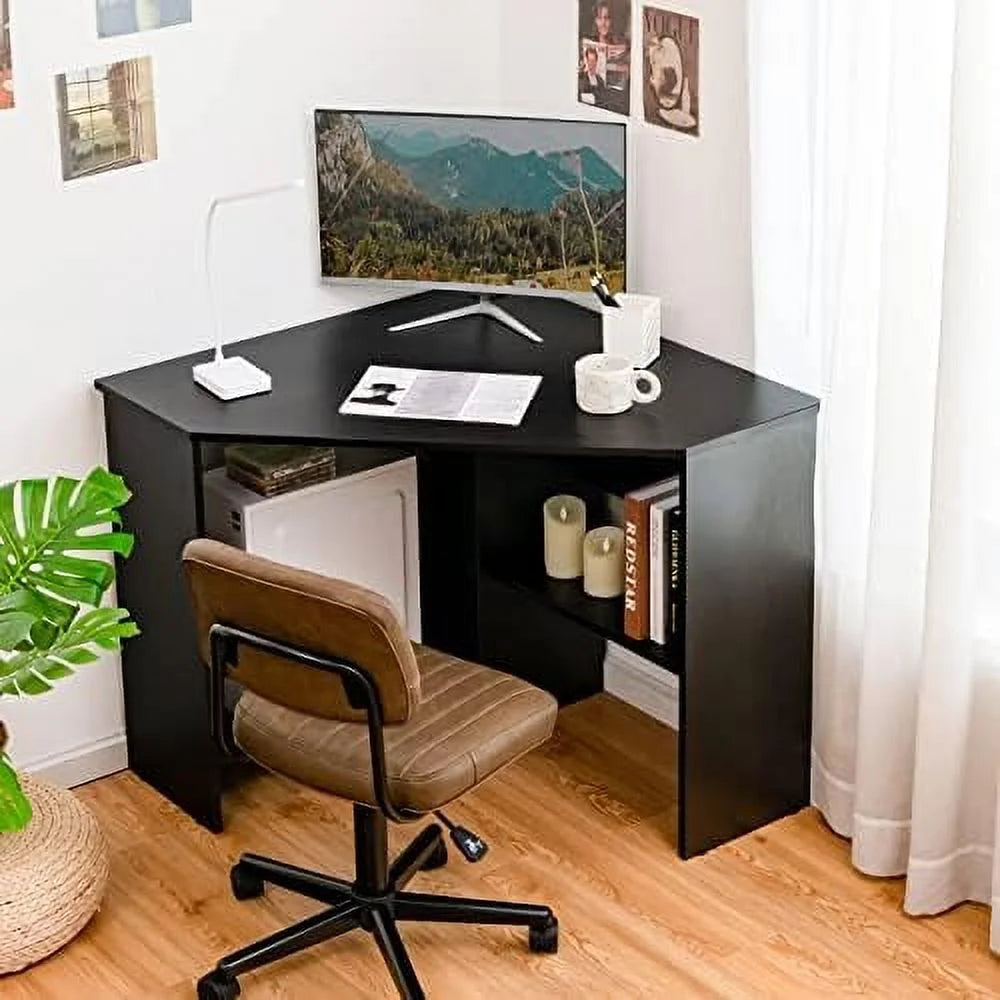 Corner Desk with Shelves I905