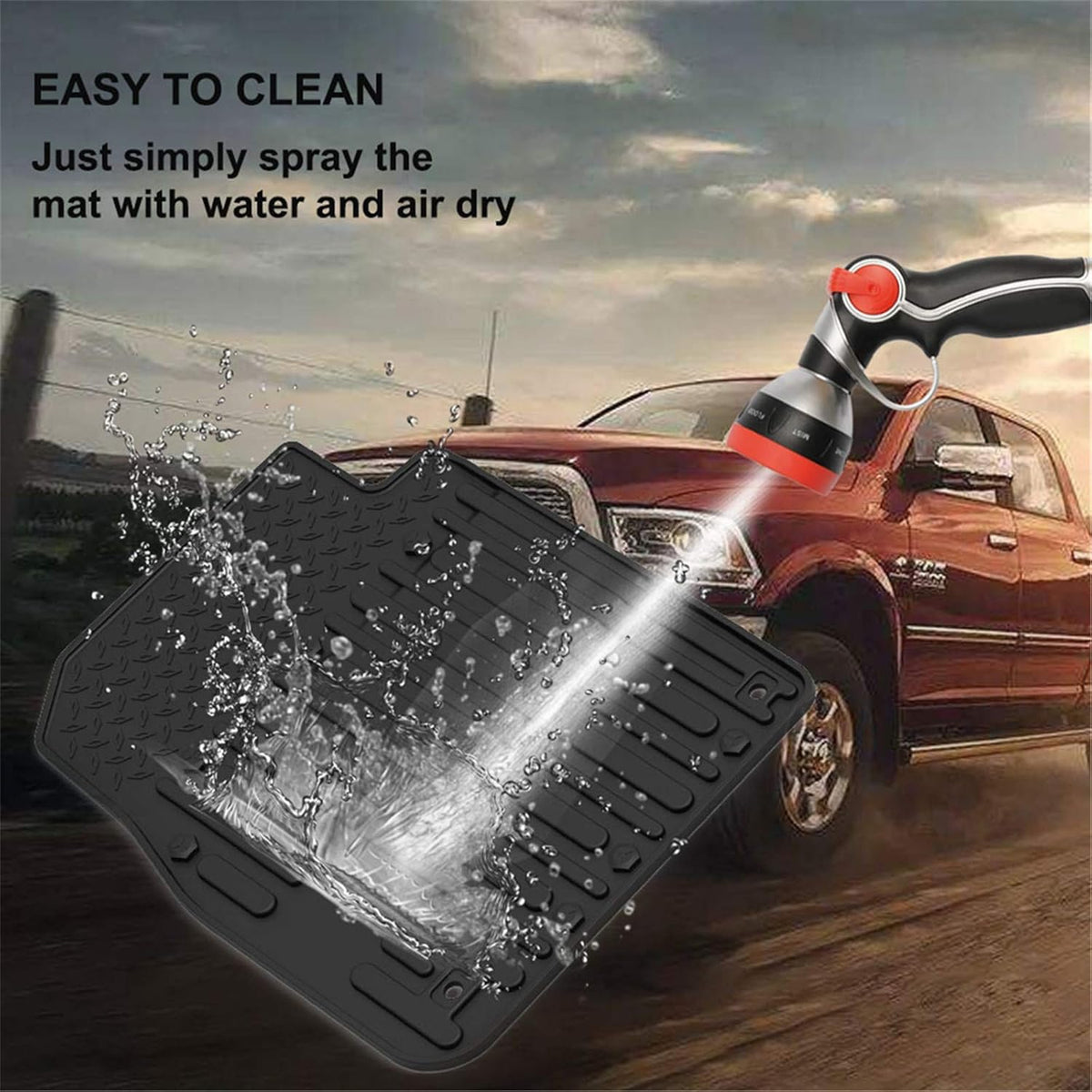 Black TPE Floor Mats for Dodge Ram 1500 Quad Cab K88771