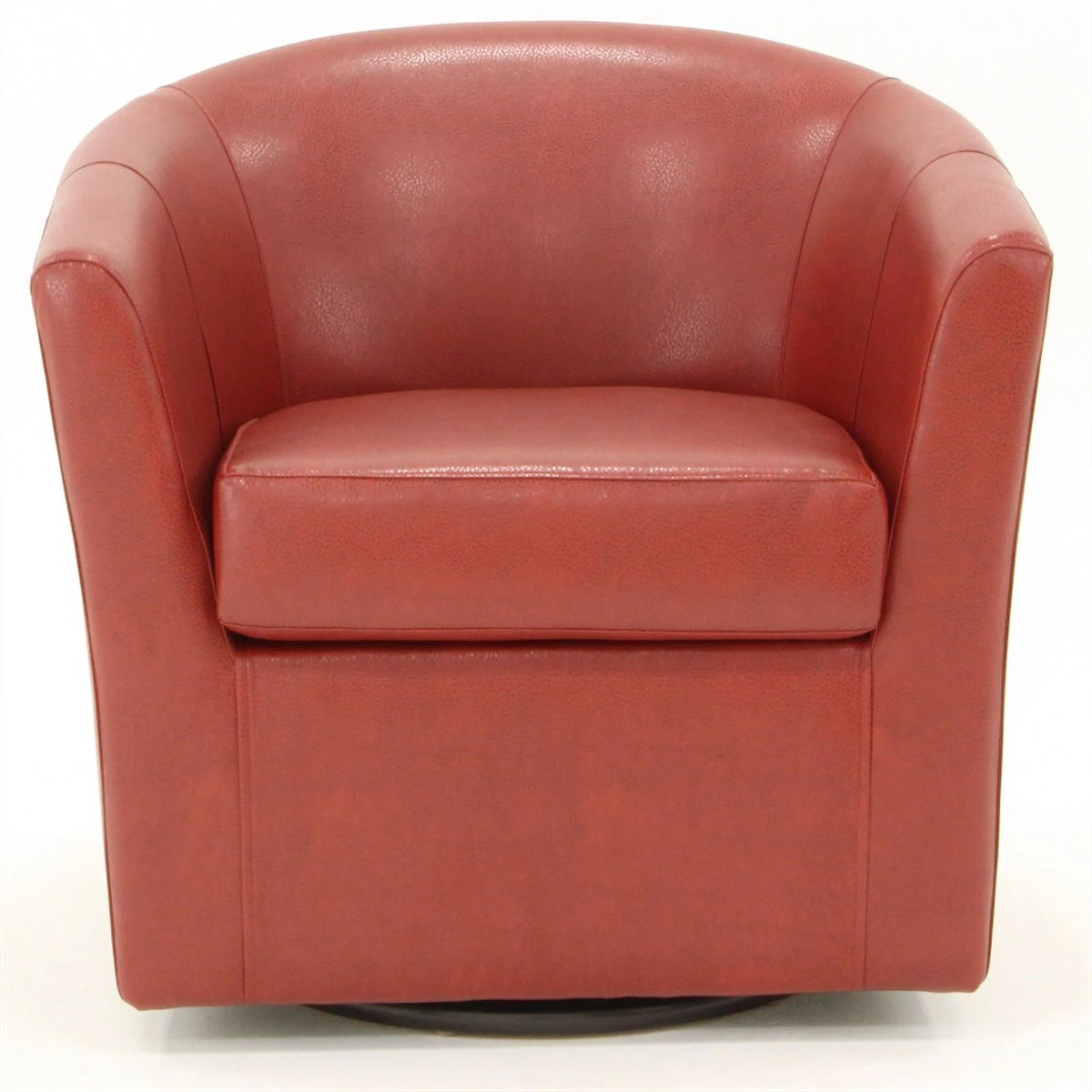 Red Faux Leather Swivel Club Chair Z3360