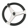 13.5x22 D Cast Stainless Steel Steering Wheel with Control Knob P9589