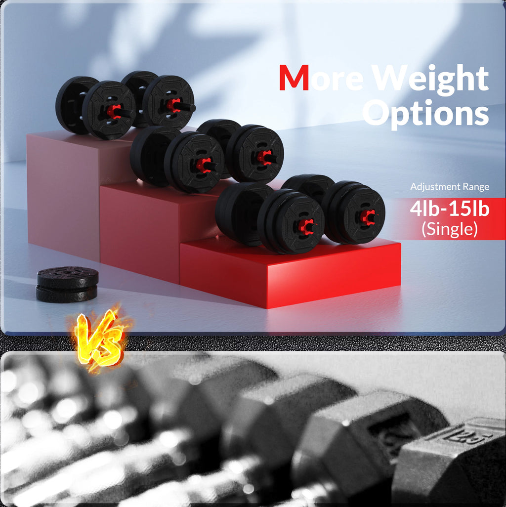 4-in-1 Adjustable Dumbbell, Barbell, and Kettlebell Set A958678