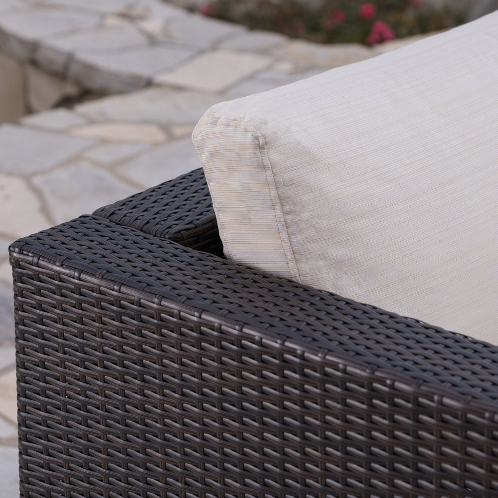 7 Seater Wicker Dining Sofa Set with Water Resistant Cushions I51677