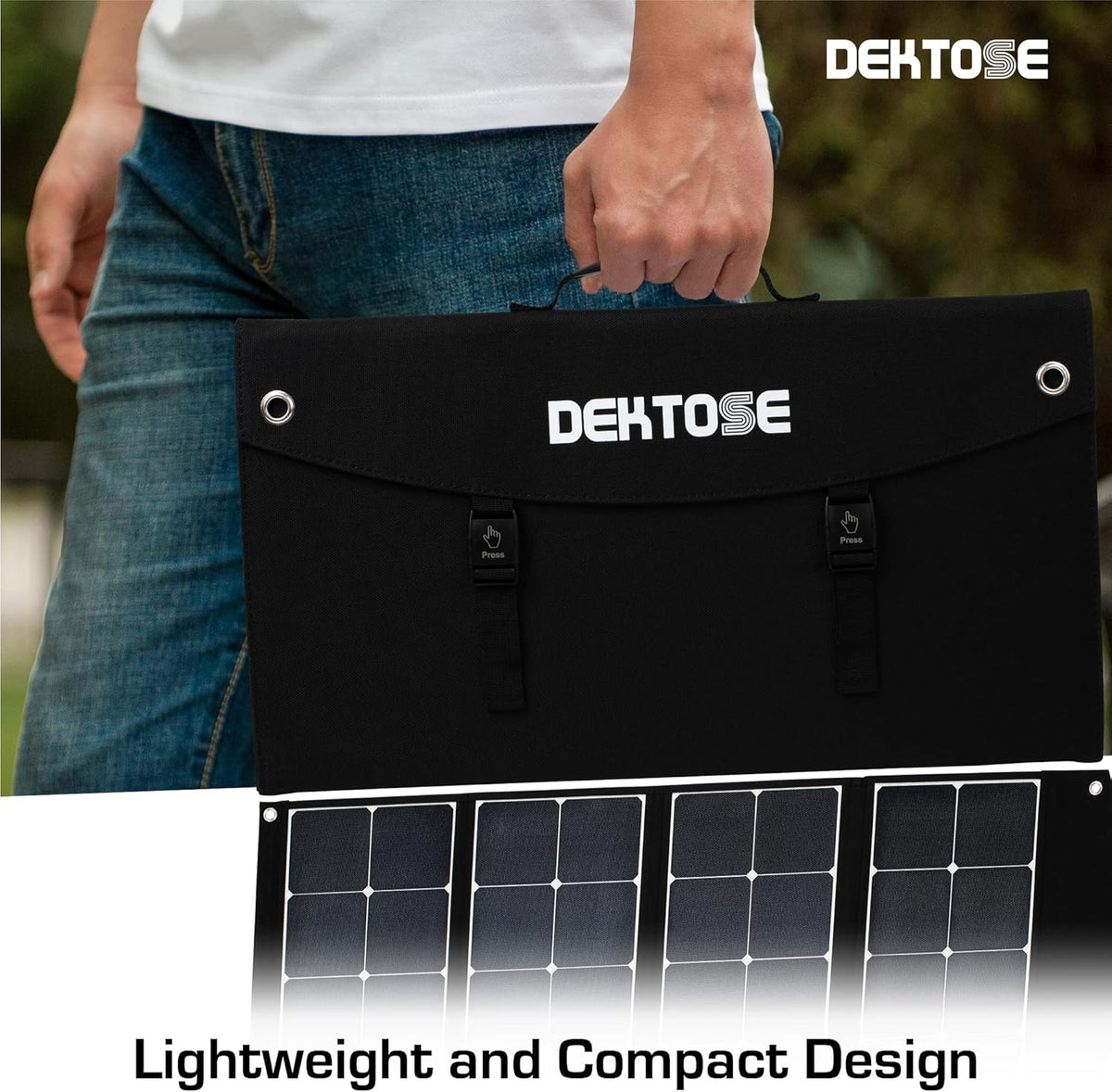 Portable Solar Panel Kit with USB Type-A Cable, 10A Charge Controller, 18DC Output W63133