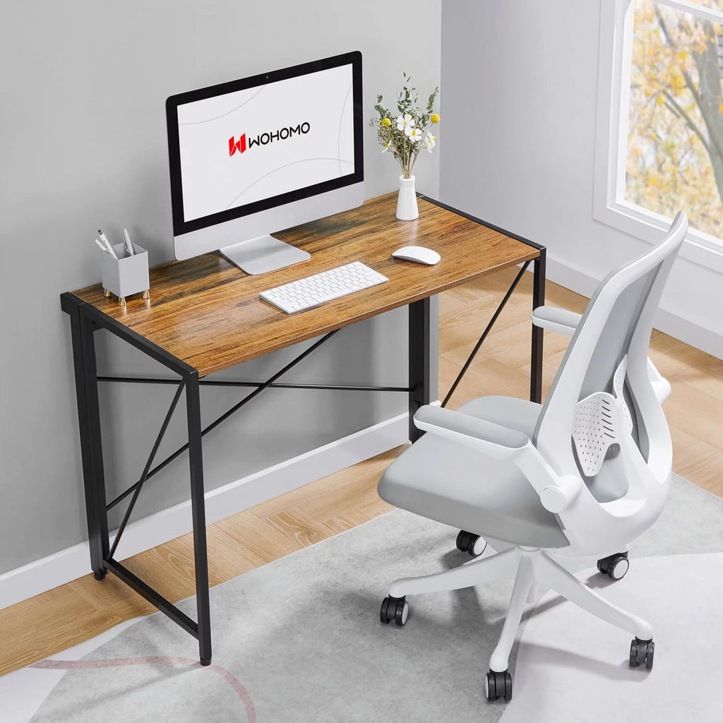 Folding Computer Desk 39” Walnut C618