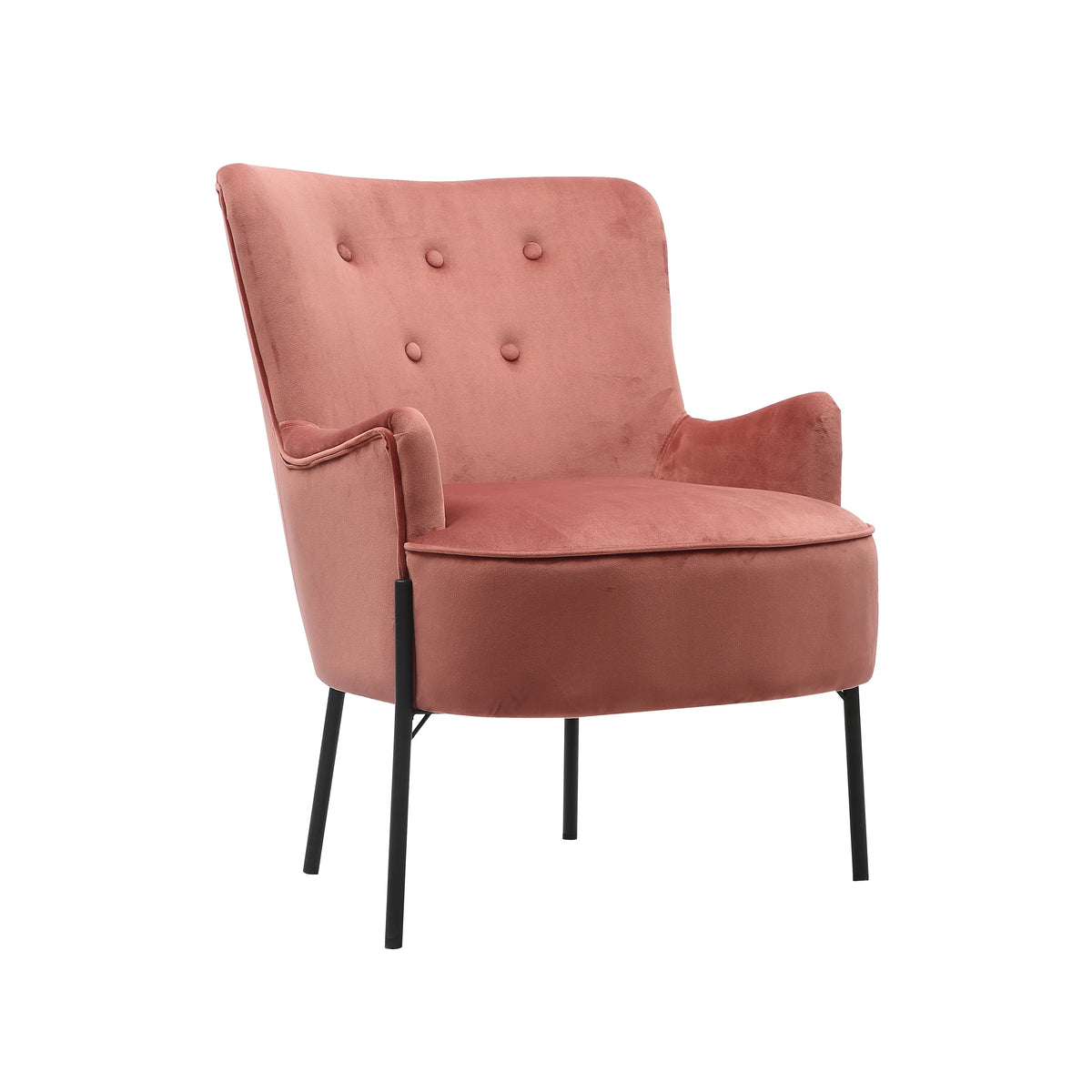 Tufted Fabric Accent Chair with Iron Legs R1654
