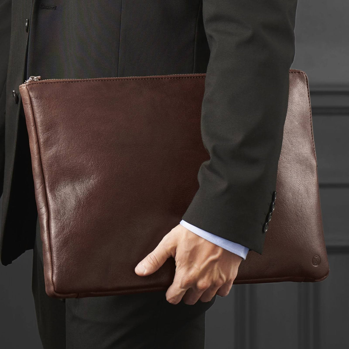 Brown Leather Laptop Sleeve U187136