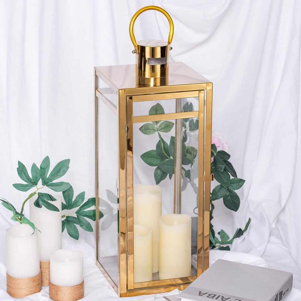 22x22 Gold Metal Lantern Candle Holder H824587