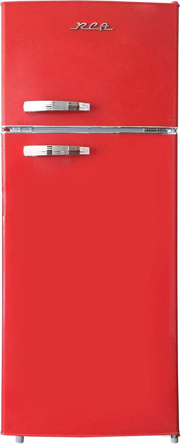 2 Door Apartment Size Refrigerator with Freezer, 7.5 cu. ft, Retro Black K18871