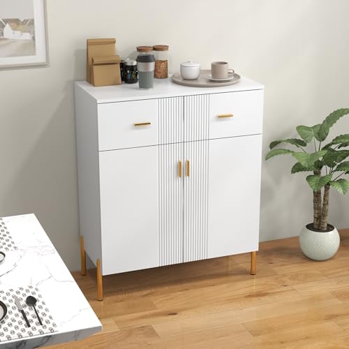 2 Door Sideboard with 2 Drawers and Shelves White N88111