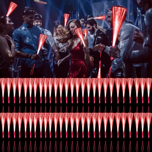60 PCS White Fiber Optic LED Light Up Wands with 3 Flashing Modes Q70282