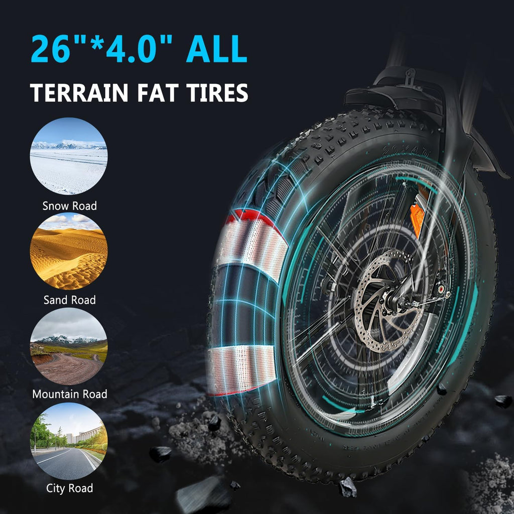 20" Fat Tire Electric Bike with 48V 20Ah Battery U672899