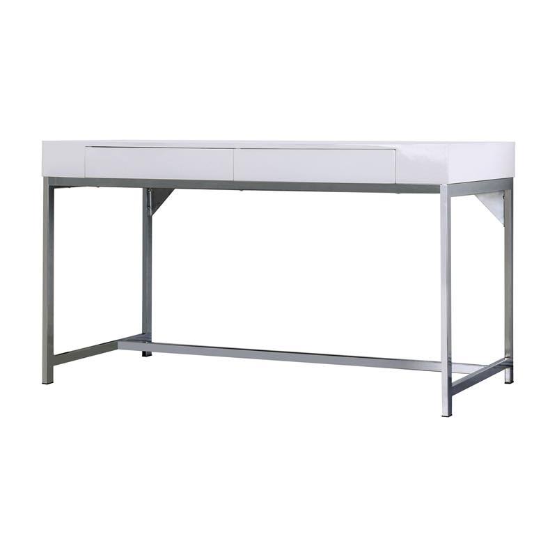 White Wood 2 Drawer Writing Desk with USB J9482