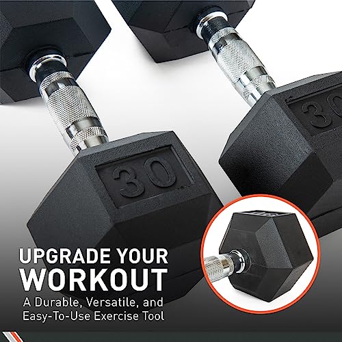Pair Rubber Encased Hex Dumbbell H9472