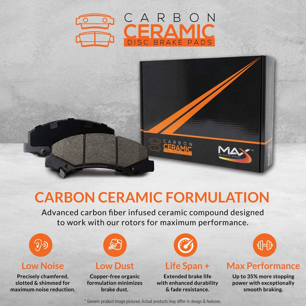 Max Brakes Premium OE Rotors with Carbon Ceramic Pads H2990
