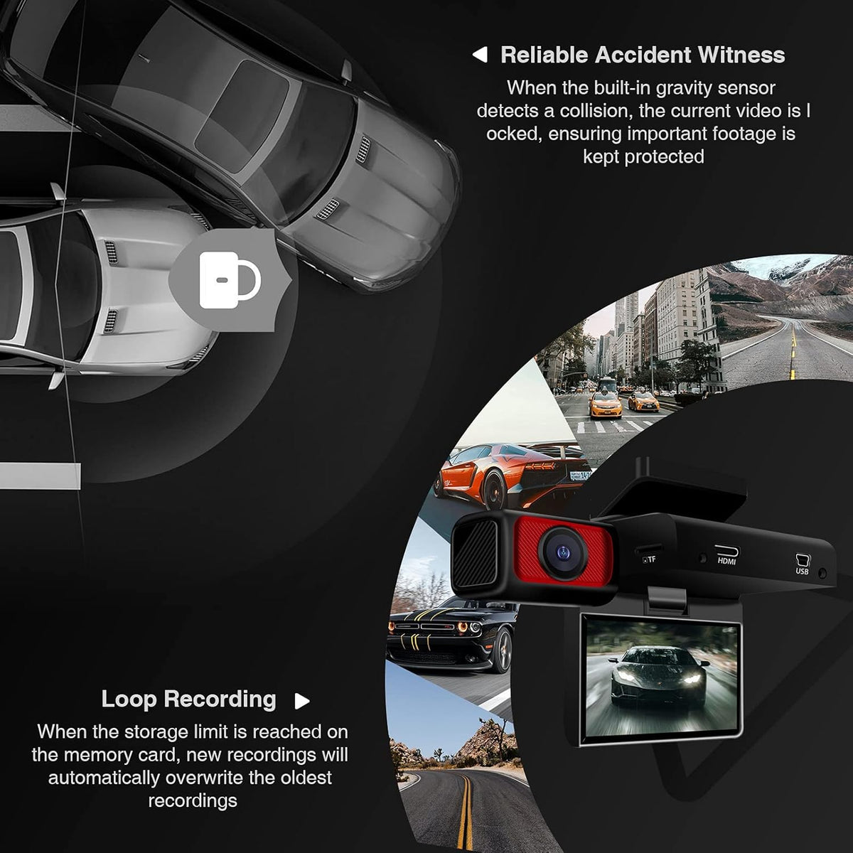 2.5K Dual Dash Camera with Night Vision H168468