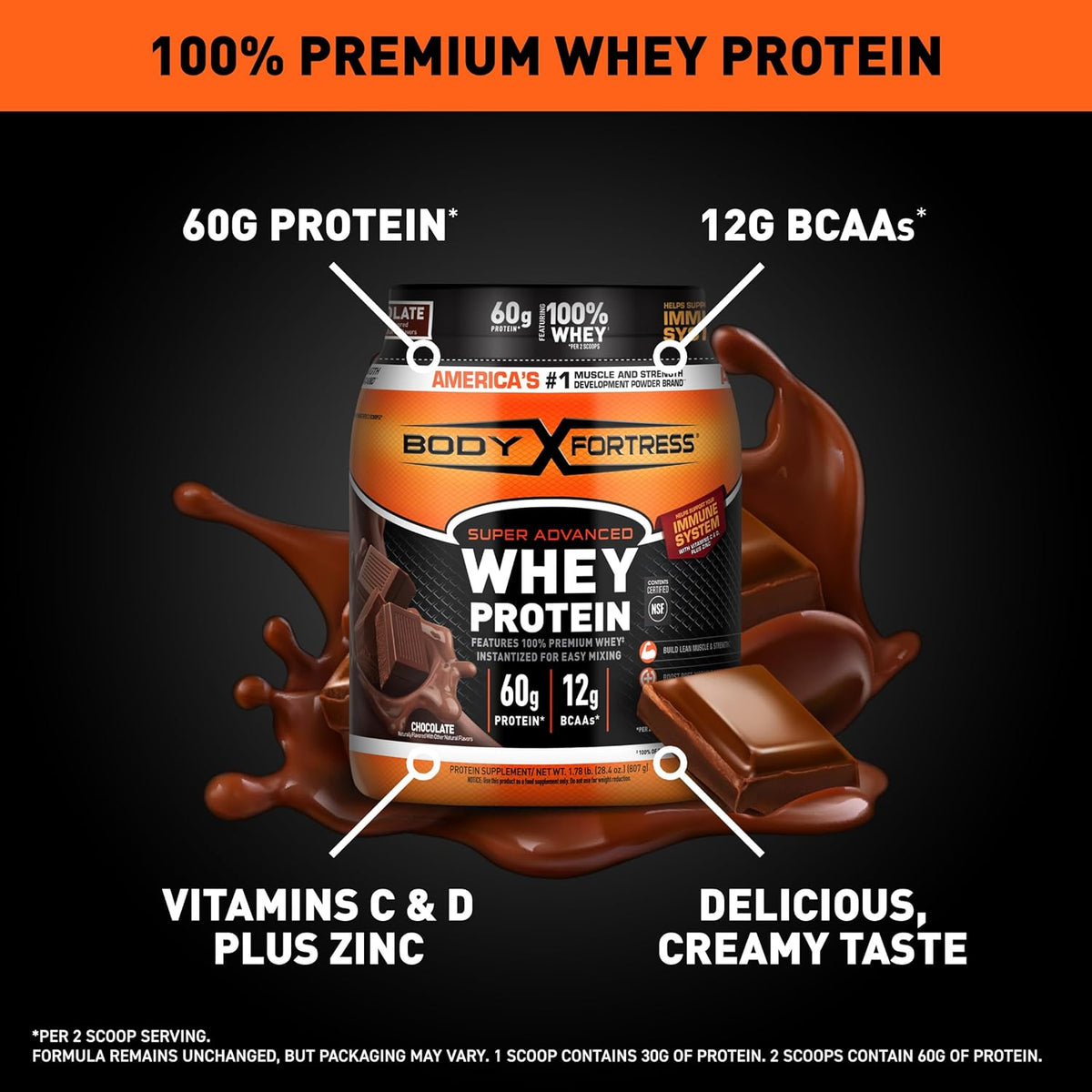 100% Whey Protein Powder Chocolate 1.78lbs & Creatine Monohydrate Micronized Powder 500G 5000mg Per Serv D81987