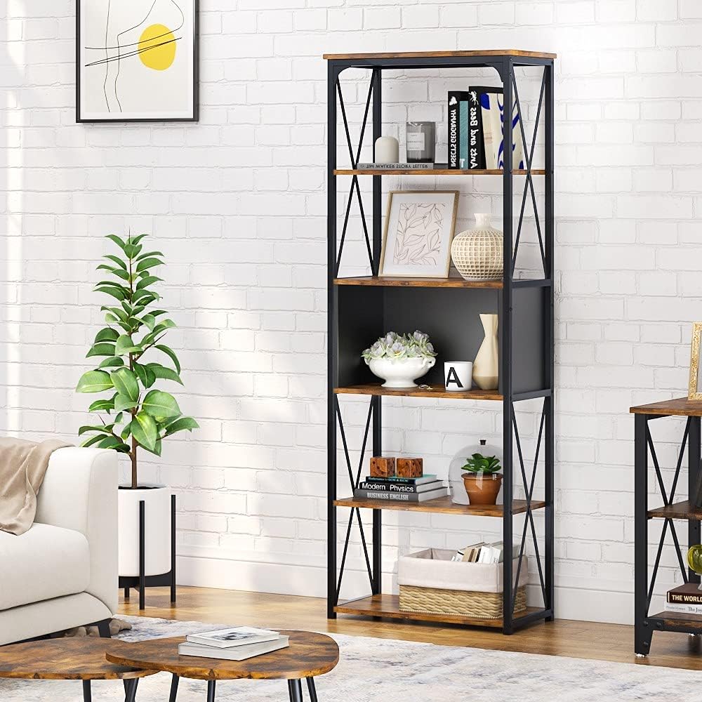 5 Tier Gray Bookshelf B672528