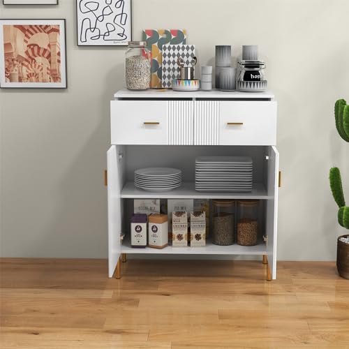 2 Door Sideboard with 2 Drawers and Shelves White N88111