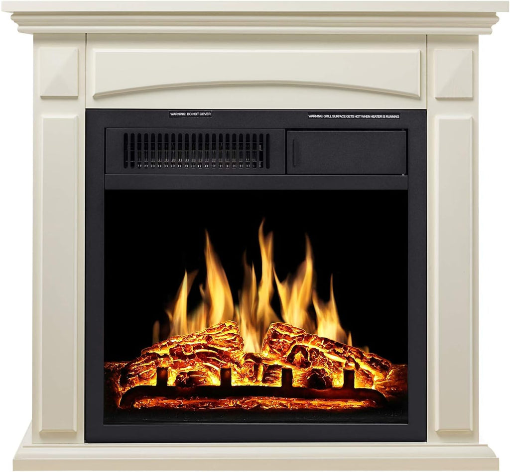 26’’ Electric Fireplace Heater with Remote Control, White M137382