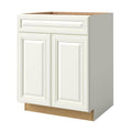 White Linen Maple Door and Drawer Base Cabinet P519497