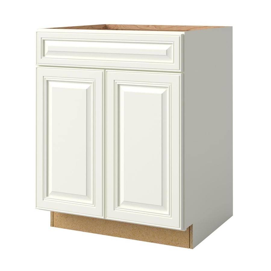 White Linen Maple Door and Drawer Base Cabinet P519497