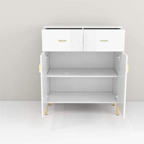 2 Door Sideboard with 2 Drawers and Shelves White N88111