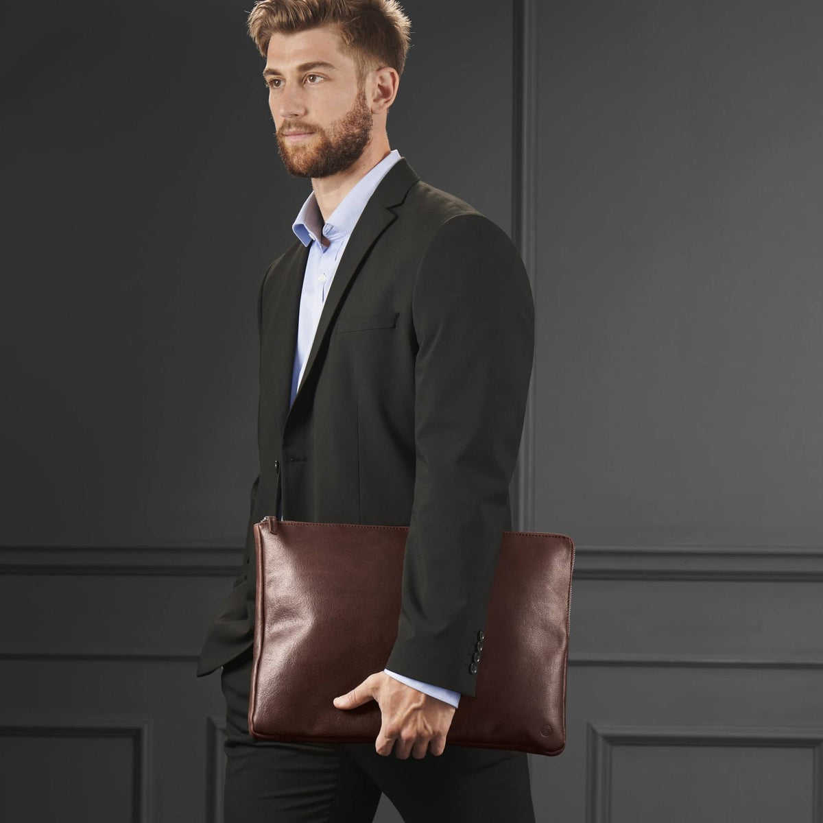 Brown Leather Laptop Sleeve U187136