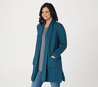 XX-Small Merino Wool Open Front Long Sweater Cardigan R2139