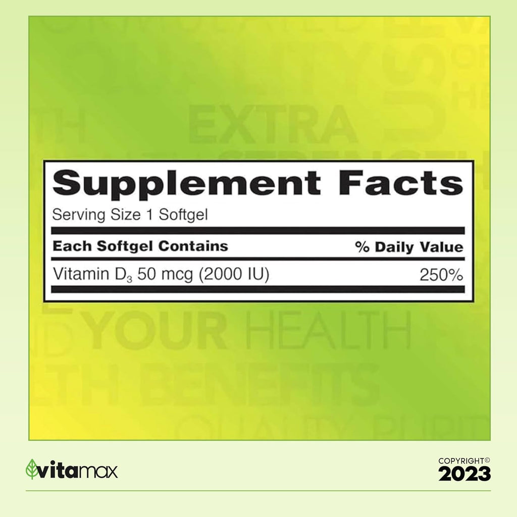Extra Strength D3 50 mcg, 600 Softgels O262479