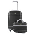 2 Piece Carry-On Cosmetic Luggage Set Black I79811