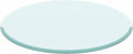 24 Inch Round Tempered Glass Table Top Clear 1/2 Inch Thick Beveled Polished Edge F656