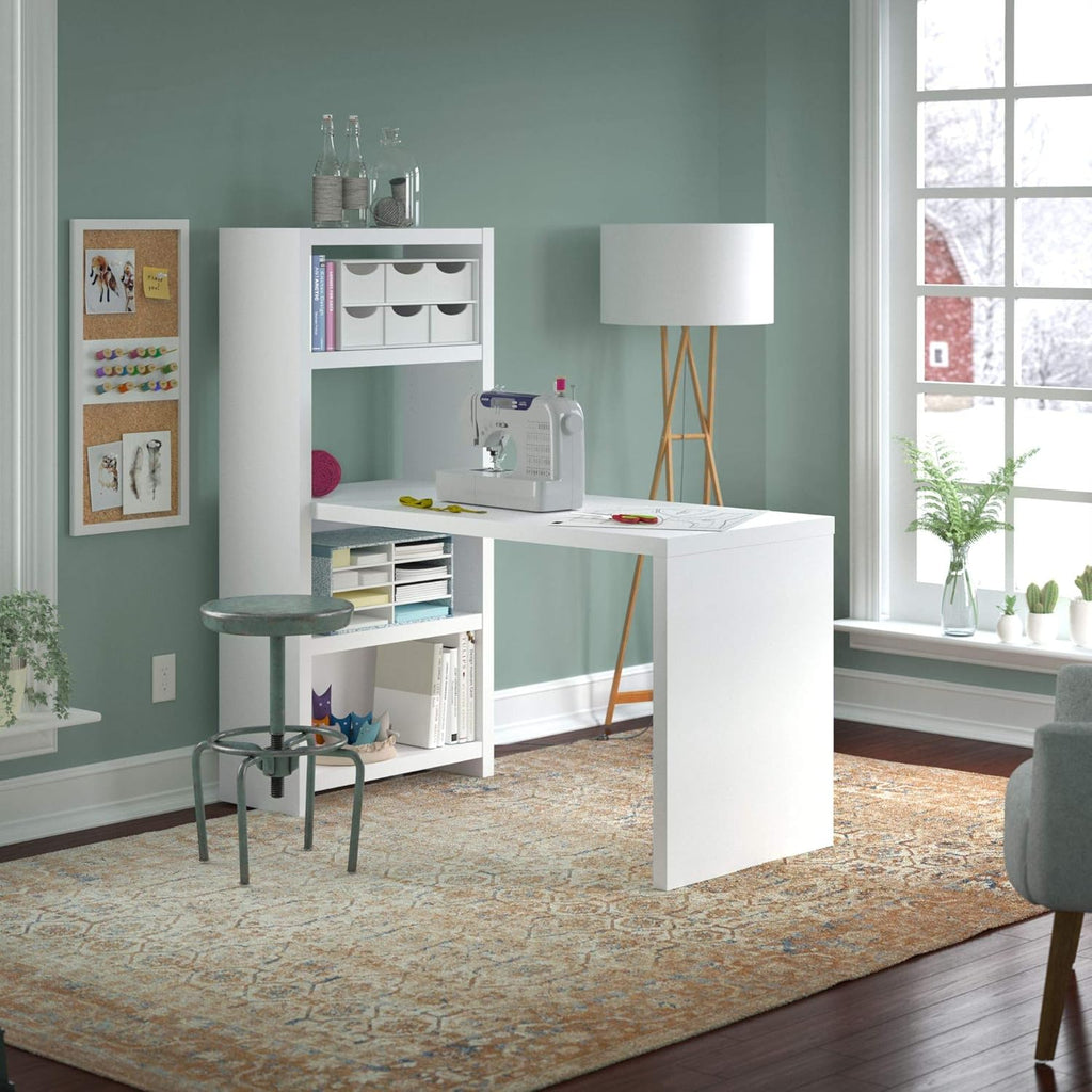 Pure White Bookcase Desk Y260064