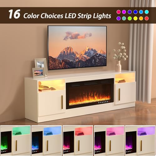Black 70 Inch Electric Fireplace TV Stand M764058