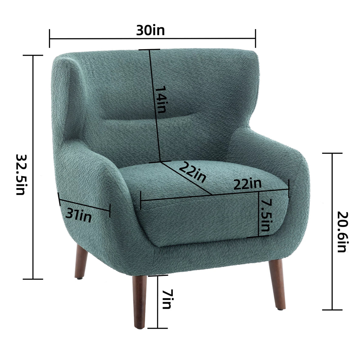 Green Tufted Wingback Armchair Y3120