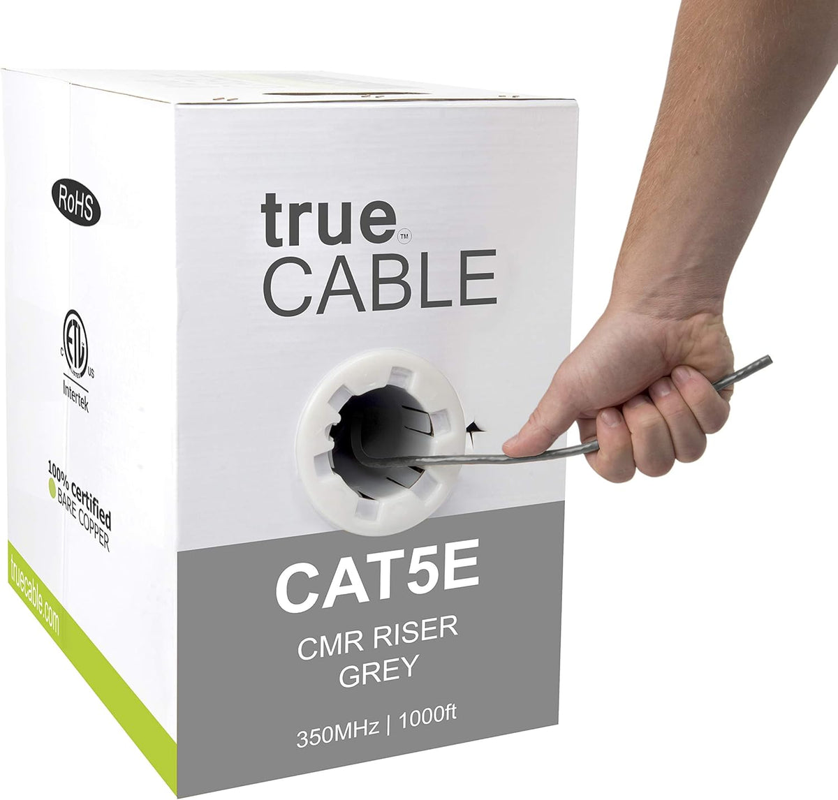 Gray 1000ft Cat5e Riser UTP Bulk Ethernet Cable K567412
