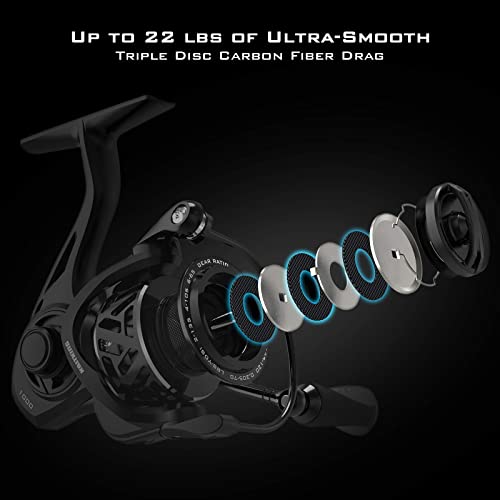 Spinning Reel with 7+1 Stainless Steel Ball Bearings, Aluminum Spool H23539