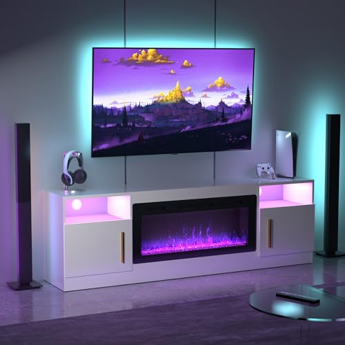 Black 70 Inch Electric Fireplace TV Stand M764058