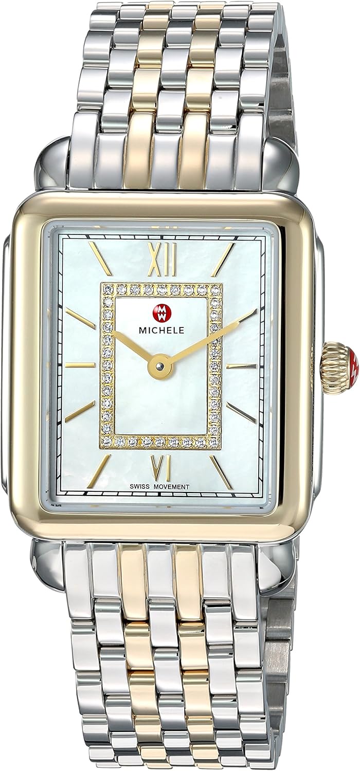 Deco Watch Head Analog Display Swiss Quartz Two Tone Watch B215