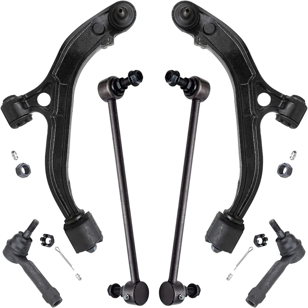 Front Lower Control Arm with Ball Joints Sway Bars Outer Tie Rods 6pc Set O886